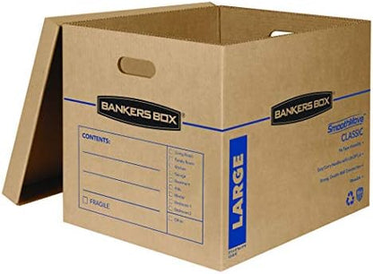 Bankers Box 10-Pack Large Classic Moving Boxes with Reinforced Handles