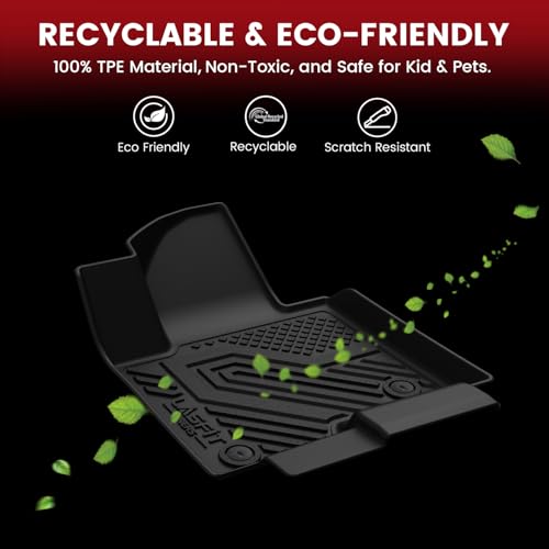 LASFIT Floor Mats for Ford Explorer 2015-2019 7 Seater All Weather TPE Car Liners Custom Fit for Front, Rear and 3rd Row, Black 4pcs - style: 3) Explorer 7-Seat| 15-19 | 3Rows