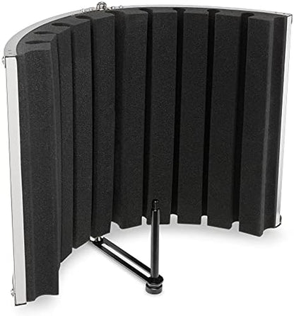 LyxPro VRI-30 Sound Absorbing and Vocal Booth Recording Microphone Isolation Shield Panel for Home Office and Studio Portable & Foldable Stand Mount Adjustable