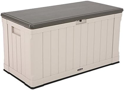 LIFETIME 60186 Heavy-Duty Outdoor Storage Deck Box, 116 Gallon, Desert Sand/Brown