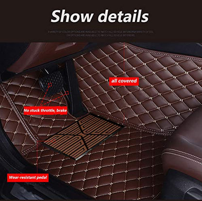 Custom Waterproof Leather Car Floor Mats Fit for Most Car SUV Truck & Sportscar All Weather Protection Vehicles (Black Beige) - color: Black Beige