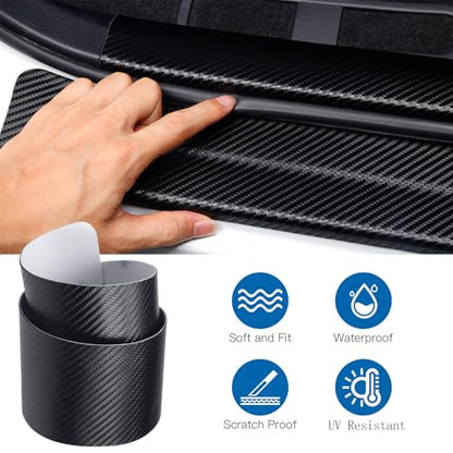 Outer Door Sill Protectors for Toyota RAV4 2016-2019, 4-Piece Set Anti-Scratch Scuff Plates, Matte Carbon Fiber Texture, Full-Coverage Crown Adhesive No Edge Lifting, Paint-Safe Removable - size: (2016-2019 External Door sill)