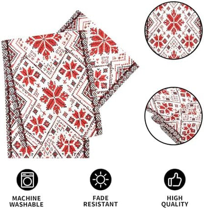 ALAZA Double-Sided Ukrainian Embroidery Ornament Table Runner 14x108 Inches Long,Table Cloth Runner for Wedding Birthday Party Kitchen Dining Home Everyday Decor