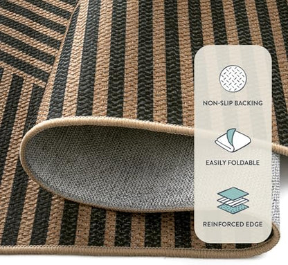 Lahome Geometric Outdoor Easy Jute Rug, 3x5 Indoor Outdoor Front Door Rug