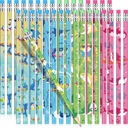 Geyee 36 Pcs Space Pencils Hawaiian Shark Themed Party Favors, Shark
